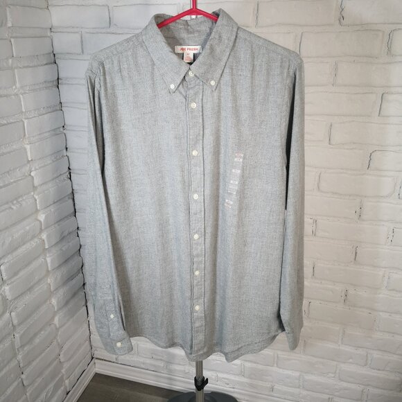 NWT Joe Fresh Men's Size Small Grey Button Front Light Flannel Shirt - Picture 1 of 13